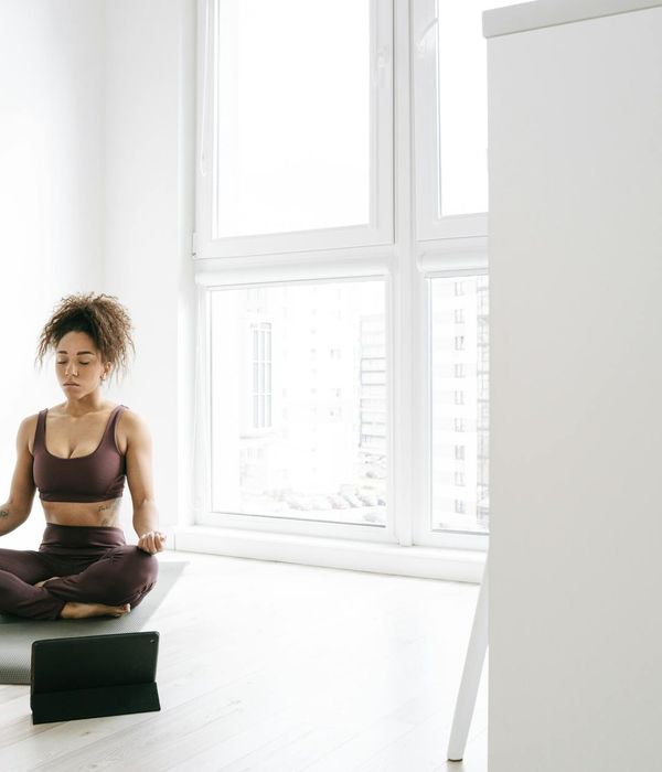 Yoga mat and water bottle ready for a practice session.
